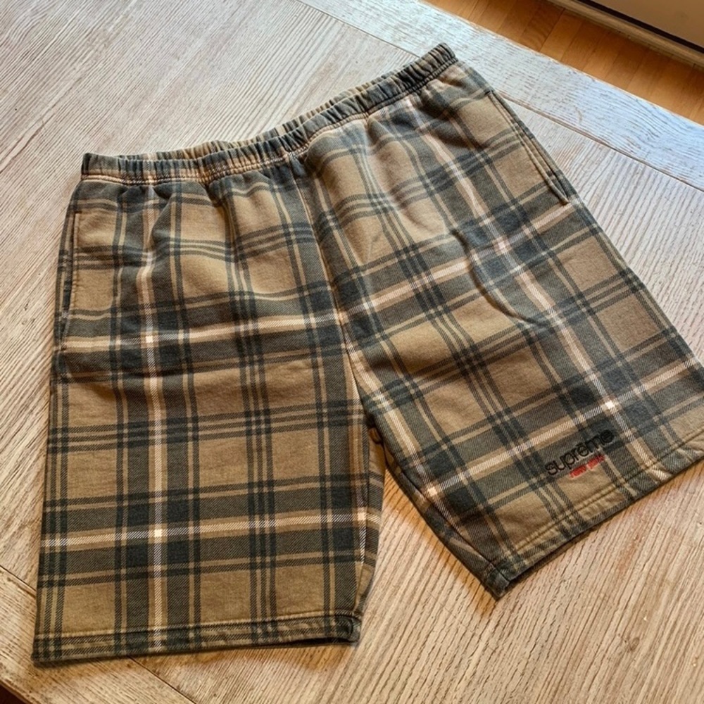 Supreme Plaid Sweatshorts - Brown XL (SOLD)